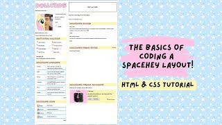 the basics of coding a spacehey layout - html & css tutorial