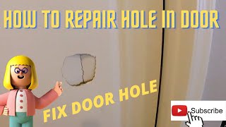 How to fix hole in wood door repair using drywall mud easy repair door patching process anger fist
