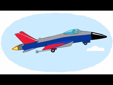 Das Zeichentrick-Malbuch. Farben lernen – Lufttransportmittel, Teil 2.