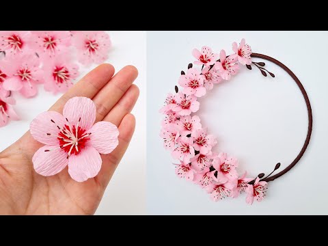 How to make Peach Blossom Paper Flower  #3 / Paper Flower / Góc nhỏ Handmade