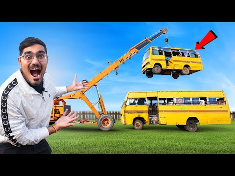Dropping Real Bus On Bus Experiment | क्या होगा जब बस पे बस को गिराया जायेगा?