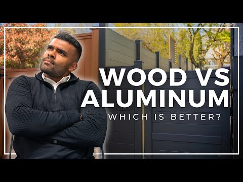 Wood fence vs aluminum fence.