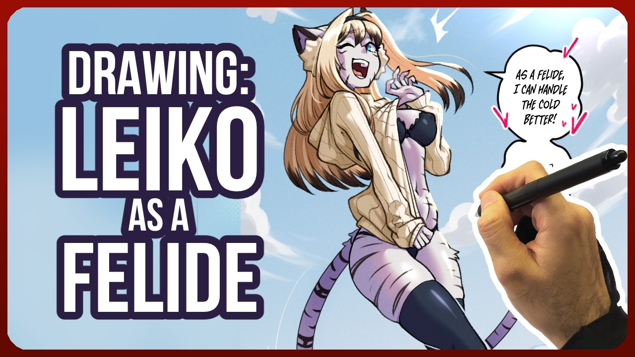 Drawing: Leiko as a Felide