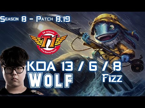 SKT T1 Wolf FIZZ vs TWISTED FATE Mid - Patch 8.19 KR Ranked