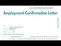 Employment Confirmation Letter - Sample Letter to Confirm Employment