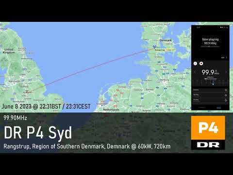 [Tropo FM DX] 99.90MHz DR P4 Syd in South Denmark from the UK
