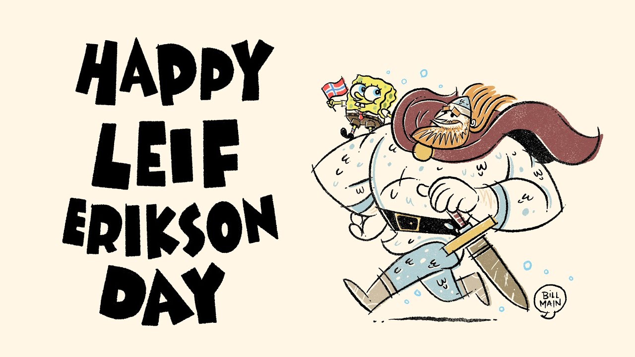 Happy Leif Erikson Day with a timelapse illustration