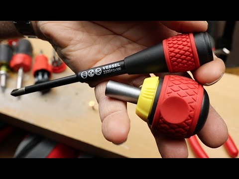 Vessel Ratcheting Ball-head Stubby Screwdriver: This thing really delivers the options and size $16!
