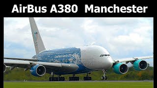 HiFly A380 close-up departure out of Manchester Airport