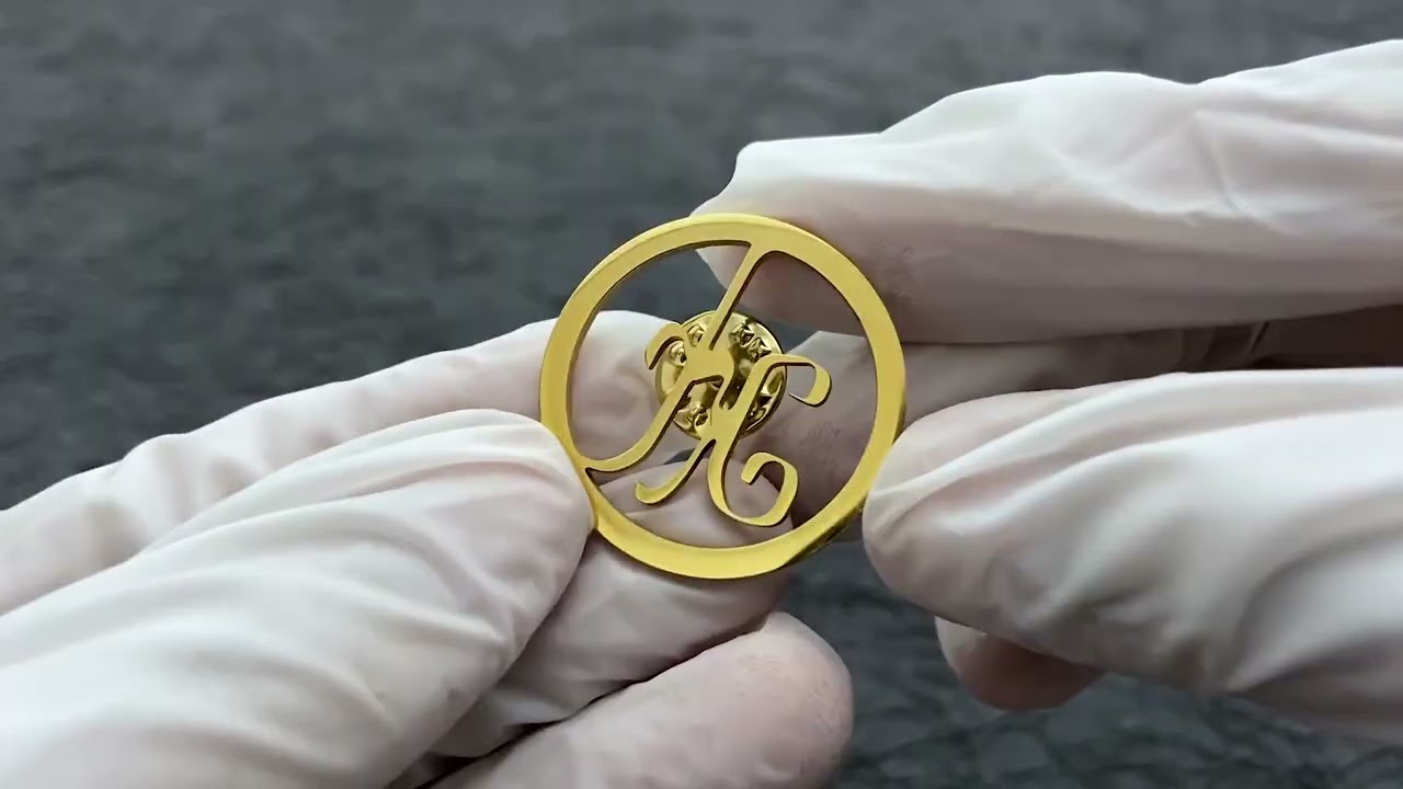 1666-круглая полая булавка из золотой нержавеющей стали