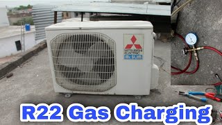 How To Air conditioner Gas Charging R22|Ac Gas Refill At Home | Mitsubishi R22 gas charging pressure