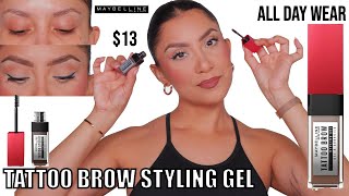 *new* MAYBELLINE TATTOO STUDIO BROW STYLING GEL + ALL DAY WEAR TEST *sparse brows* | MagdalineJanet