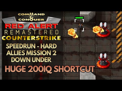 Red Alert Remastered Counterstrike - Allies Mission 2 - Speedrun (Hard) - Down Under