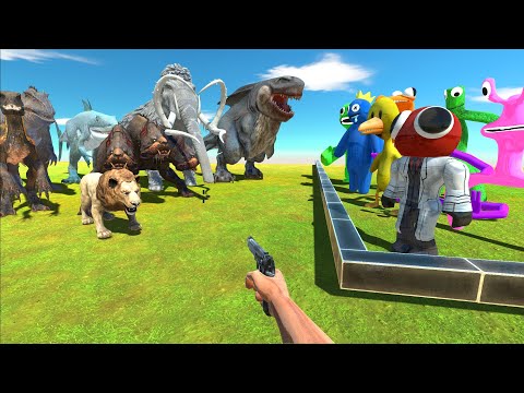 FPS Rescue Rainbow Friends and Jumbo Josh Fight Animals and Dinosaurs - ARBS