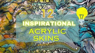 12 Acrylic Skins for Creative Inspiration~ Fluid Art