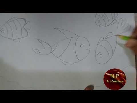 How to draw fish tank | NIP Art Creations | Fish tank
