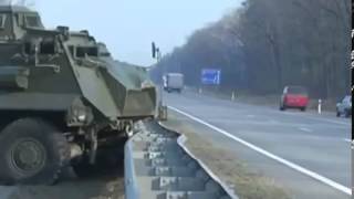 Ukraine News! UK Armored Vehicles &quot;Saxon&quot; crash, one on railings other overturn kill driver