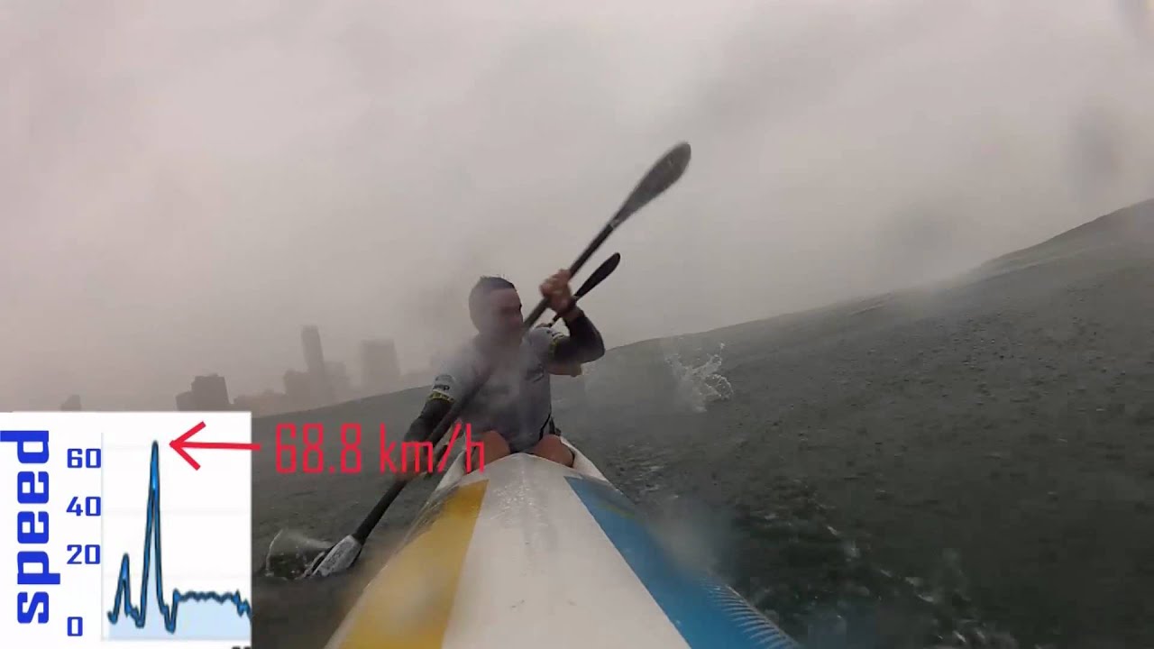 Tropical Cyclone 'IRINA' - 68.8km/h on a Double Surfski - The Mound - Durban