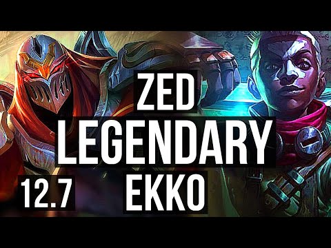 ZED vs EKKO (MID) | 2.7M mastery, Legendary, 17/2/7, 7 solo kills, 1200+ games | BR Master | 12.7
