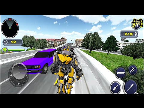 Flying Police Limo Car Transform Robot Games - Android Gameplay 1080p60