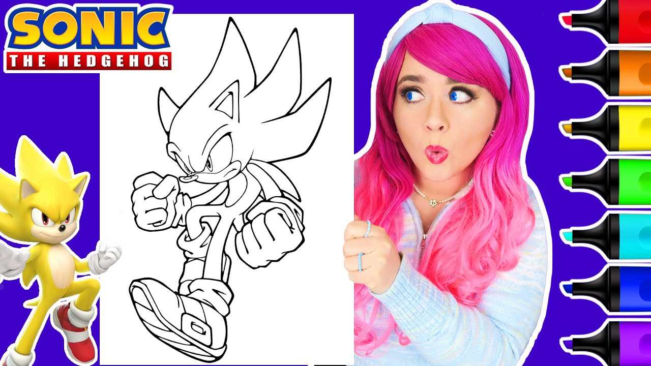 Coloring Sonic The Hedgehog Super Sonic Coloring Page | Caliart Markers