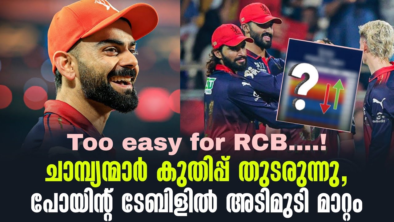 Too easy for RCB....!ചാമ്പ്യന്മാർ കുതിപ്പ് തുടരുന്നു,പോയിൻ്റ് ട?