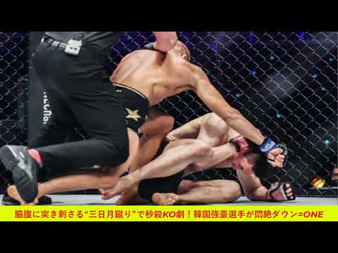 脇腹に突き刺さる“三日月蹴り”で秒殺KO劇！韓国強豪選手が悶絶ダウン=ONE
