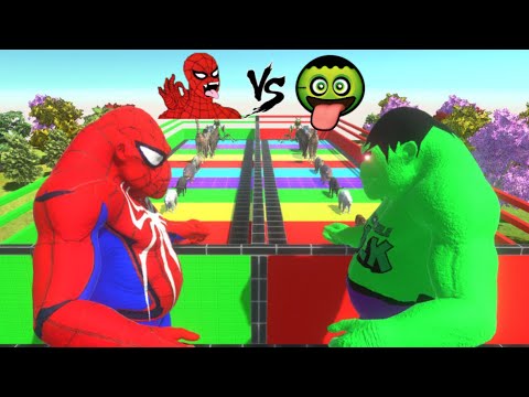 Hulk Goro VS Spiderman Goro | Animal Revolt Battle Simulator #arbs #dinosaurbattles