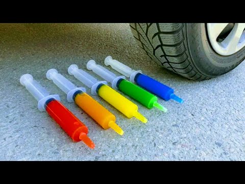 Schiacciare cose croccanti e morbide in macchina! Auto vs Coca Cola, Fanta, Mirinda Balloons