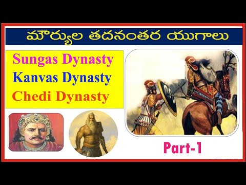 Post -Mauryan period or pre-Gupta period : Sunga, Kanva and chedi Dynasties| telugu