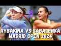 Elena Rybakina vs Aryna Sabalenka Extended Highlights - Madrid Open Tennis 2024 Semifinal Set 1