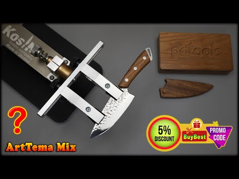 Best professional CBN sharpening stones + Best professional knife sharpening Kosim + Knife AUS-8.