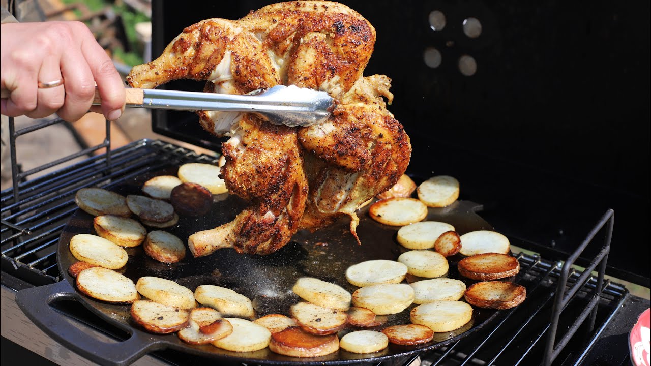 Курица с картофелем на садже - Классика мангальных блюд