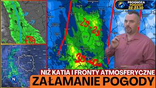 Niż Katia przyniesie załamanie pogody. Lokalnie intensywne opady. Chłodniej. Pro
