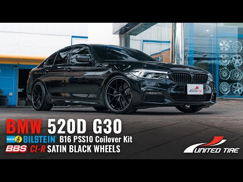 BMW 520D G30∣BILSTEIN B16PSS10 Coilover Kit∣BBS CI-R SATIN BLACK Wheels∣4K Cinematic