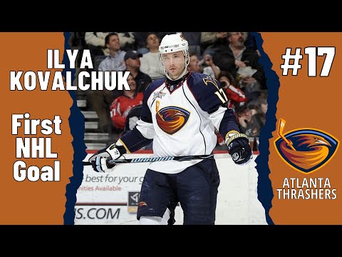 Ilya Kovalchuk #17 (Atlanta Thrashers) first NHL goal Oct 6, 2001 (Classic NHL)