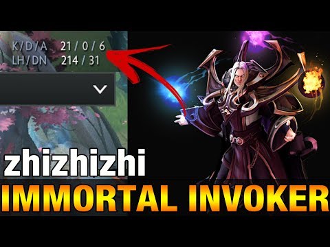 zhizhizhi 9.2K MMR Plays Invoker 22/0 China Ranked - Dota 2