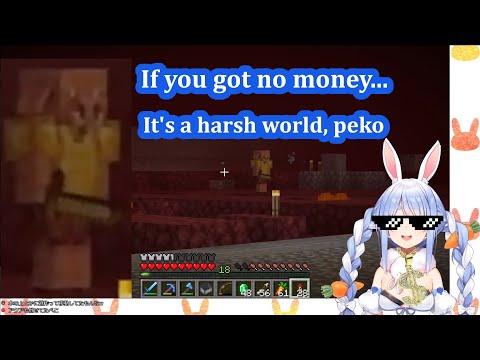VTuberSubs - Pekora is very excited about the Nether update 【Hololive/Eng Sub】【Minecraft】