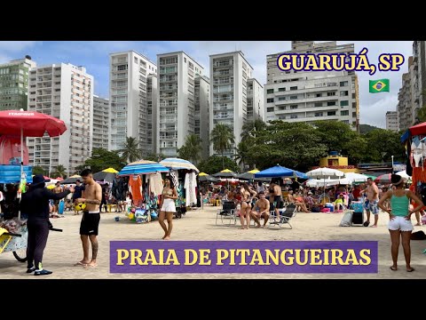 Praia de Pitangueiras no Guarujá, São Paulo, no feriadão!
