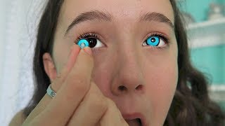 I Try 4 Creepy & Creative COLOR Contact Lenses ... See The Looks! FionaFrills