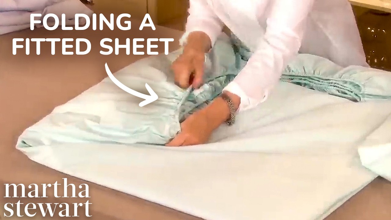 How to Fold a Fitted Sheet⎢Martha Stewart's Best Folding Hacks