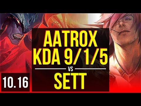 AATROX vs SETT (TOP) | KDA 9/1/5, 800+ games, Triple Kill, Godlike | BR Master | v10.16