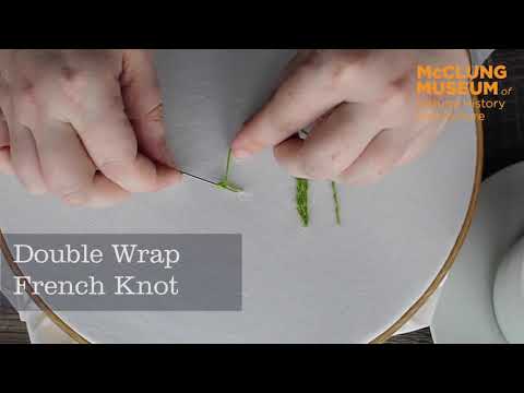 McClung Museum #StitchTogether Tutorial for French Knot Double Wrap