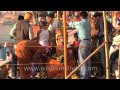 Shivling pooja in Varanasi Ganges ghat during ...