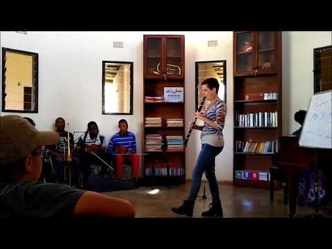 klezmer workshop with the Clarinet player  - Orit Orbach at the Lusaka Conservetory, Zambia Africa