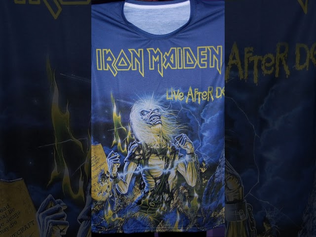 Vídeo relacionado con Camiseta Iron Maiden Live After Death. Camiseta Oficial Rock Negra. Banda de Metal Pesado. Algodón. Unisex. Adulto Muchacho. (XXL)
