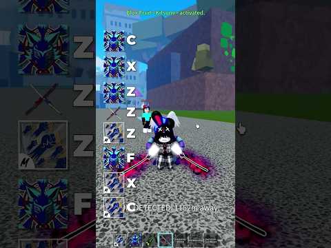 Oneshot Kitsune Combo in Blox Fruits #roblox #bloxfruits