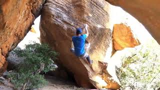 Video thumbnail of Electric Copper, 7c+. Rocklands