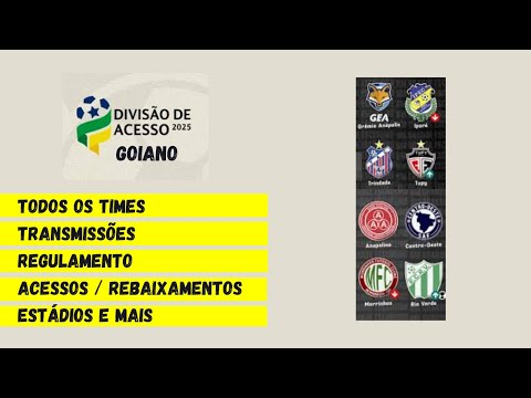 GOIANO DIVISÃO DE ACESSO 2025: TODOS OS TIMES, ESTÁDIOS, REGULAMENTO, TRANSMISSÃO E MUITO MAIS