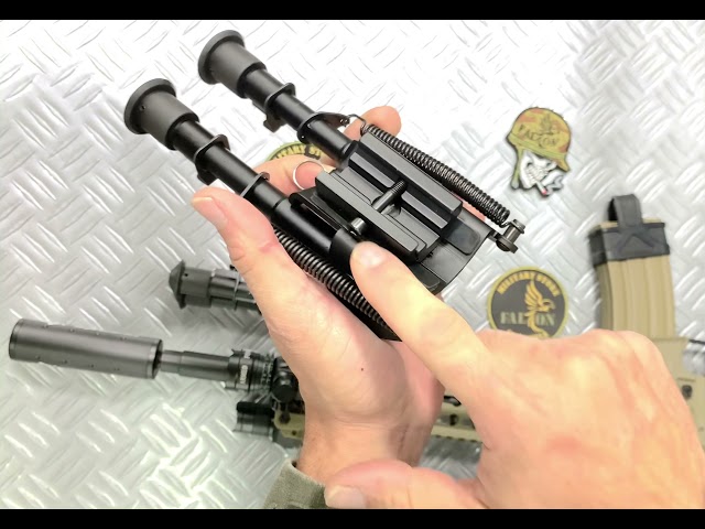 Vídeo relacionado con RimFly Bipode para Rifle V9 de Airsoft M-LOK Tactico Full Metal 6-9 Pulgadas Plegable para Caza con Rail Picatinny 20mm Giratorio y Base Antideslizante y Altura Regulable Tripode Armas